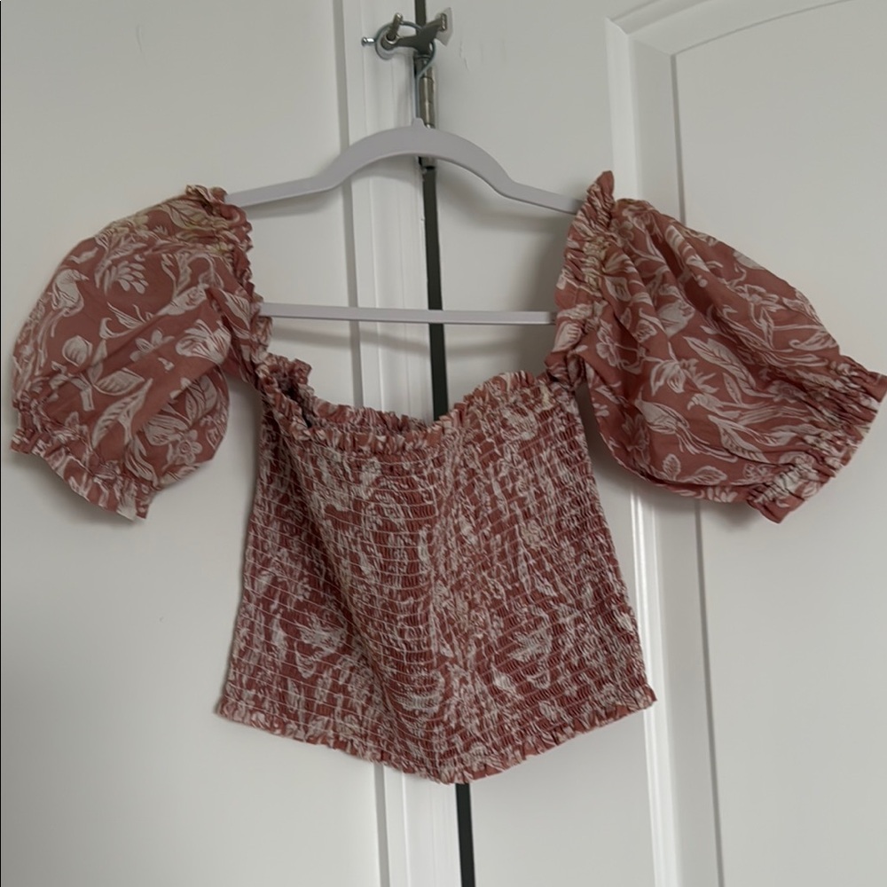 Floral Puff Sleeve Top all cotton